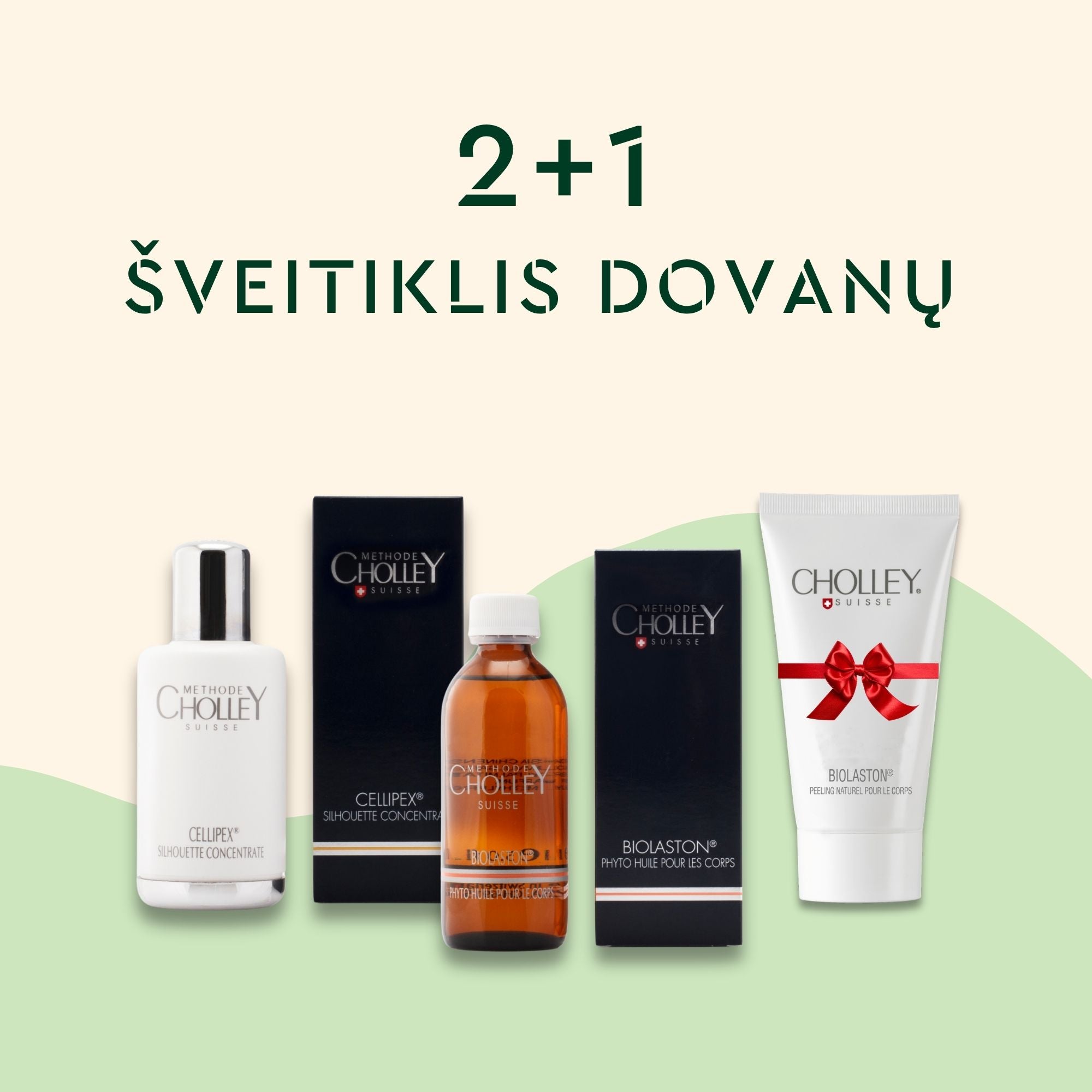 CHOLLEY Liekninančio silueto ir stangrios odos rinkinys (rinkinio vertė - 193 €)