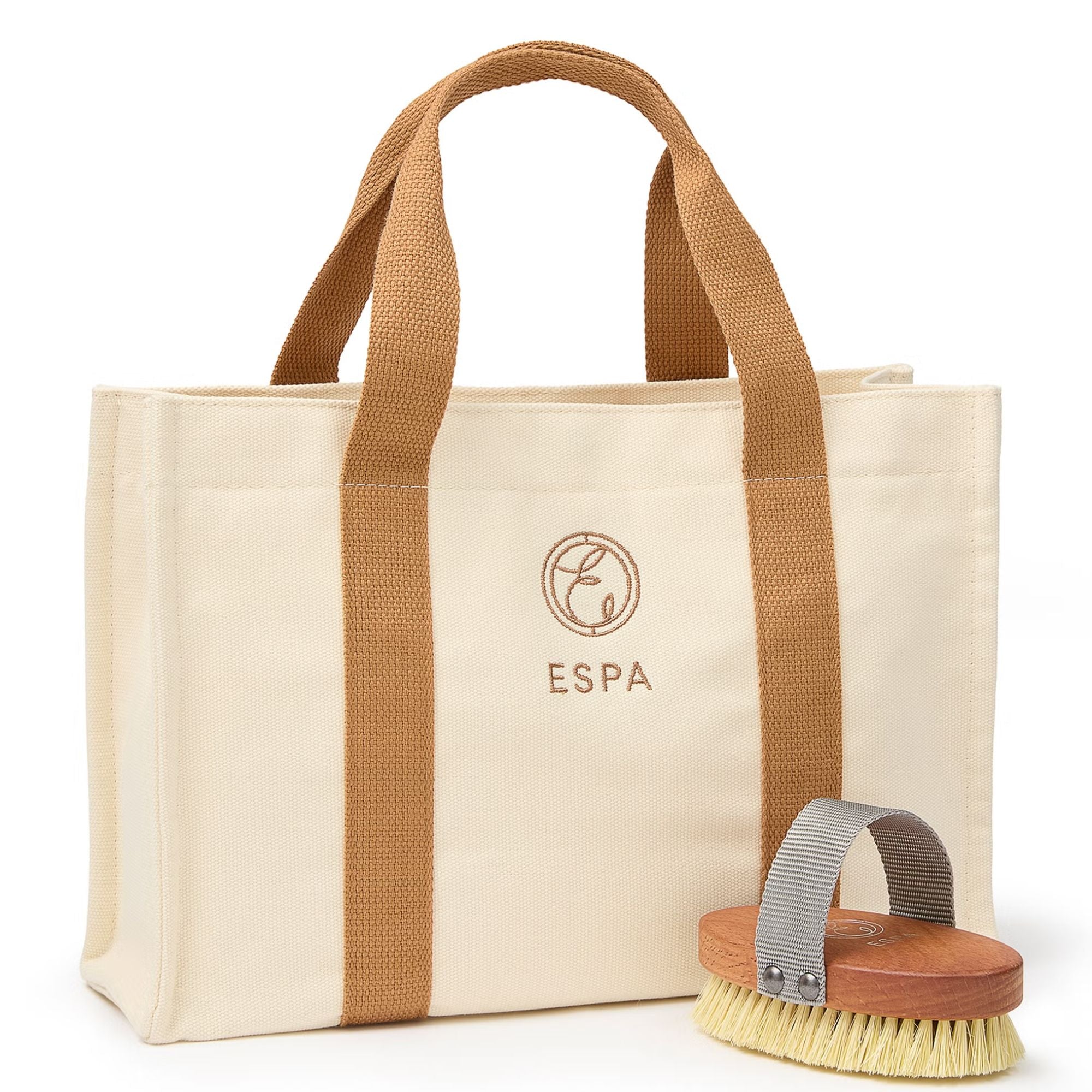 ESPA Signature Body Brush & Embroidered krepšio ir kūno šepečio rinkinys