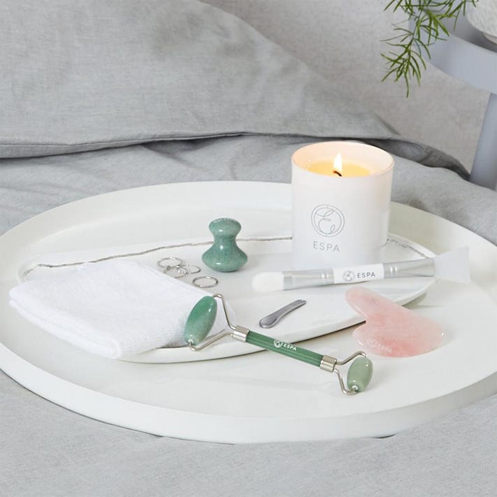 ESPA Gua Sha tool with rose quartz